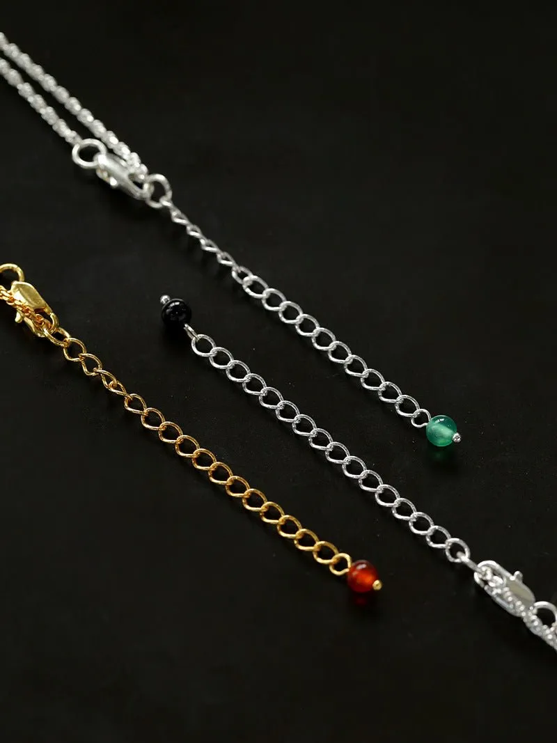Brushed Geometric Pendant Agate Necklace
