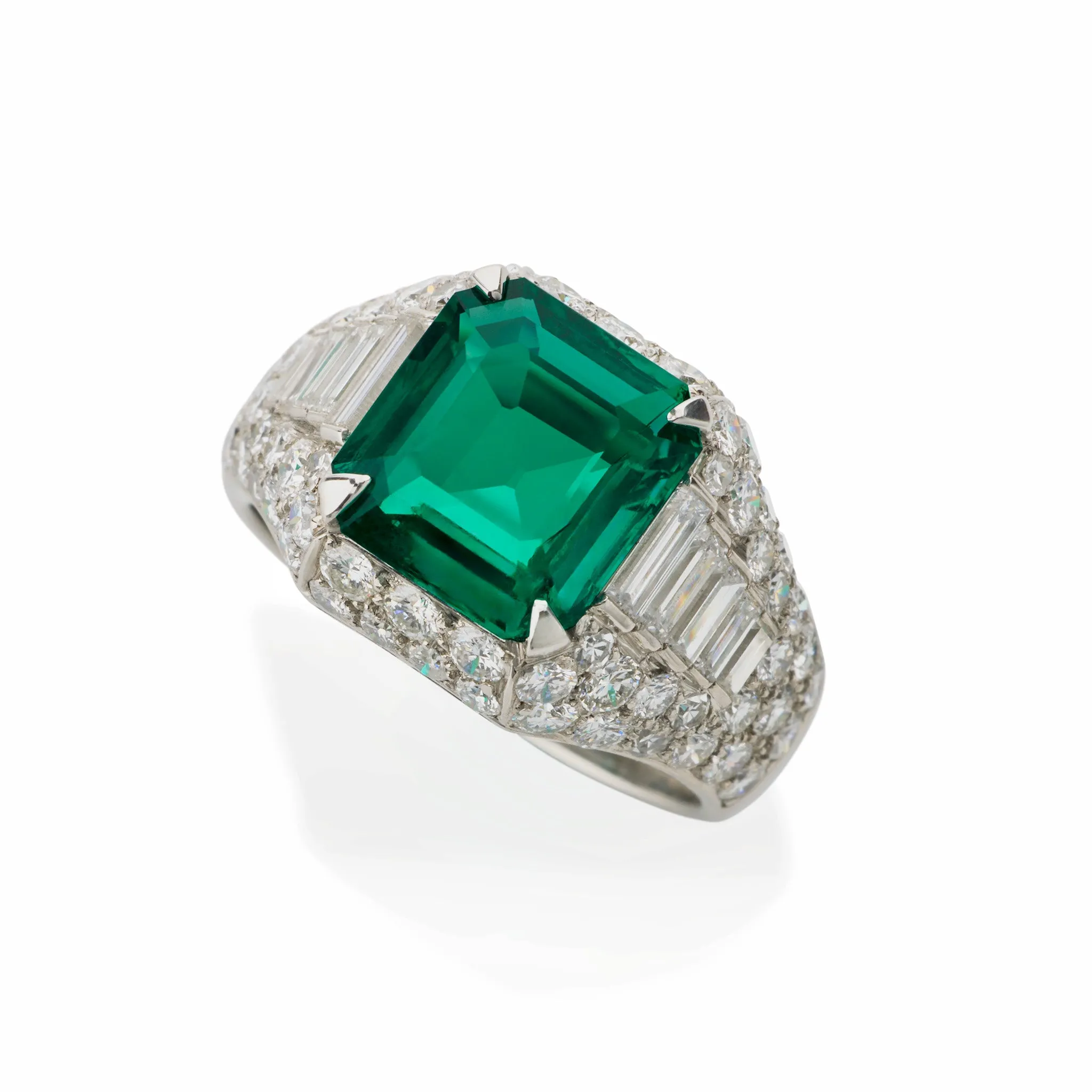 Bulgari Colombian Emerald and Diamond "Trombino" Ring
