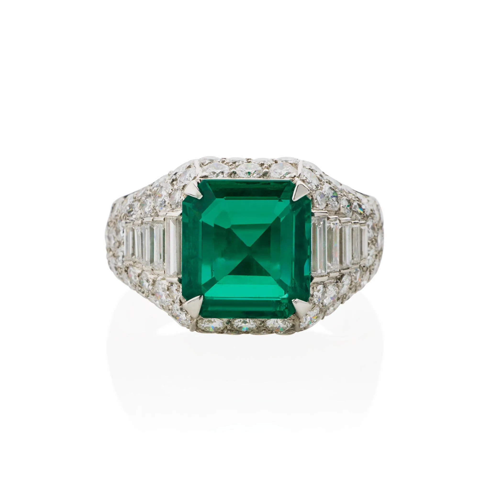 Bulgari Colombian Emerald and Diamond "Trombino" Ring
