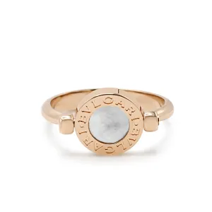 Bvlgari Bvlgari Onyx & Mother Of Pearl Flip Ring - 18ct Rose Rold