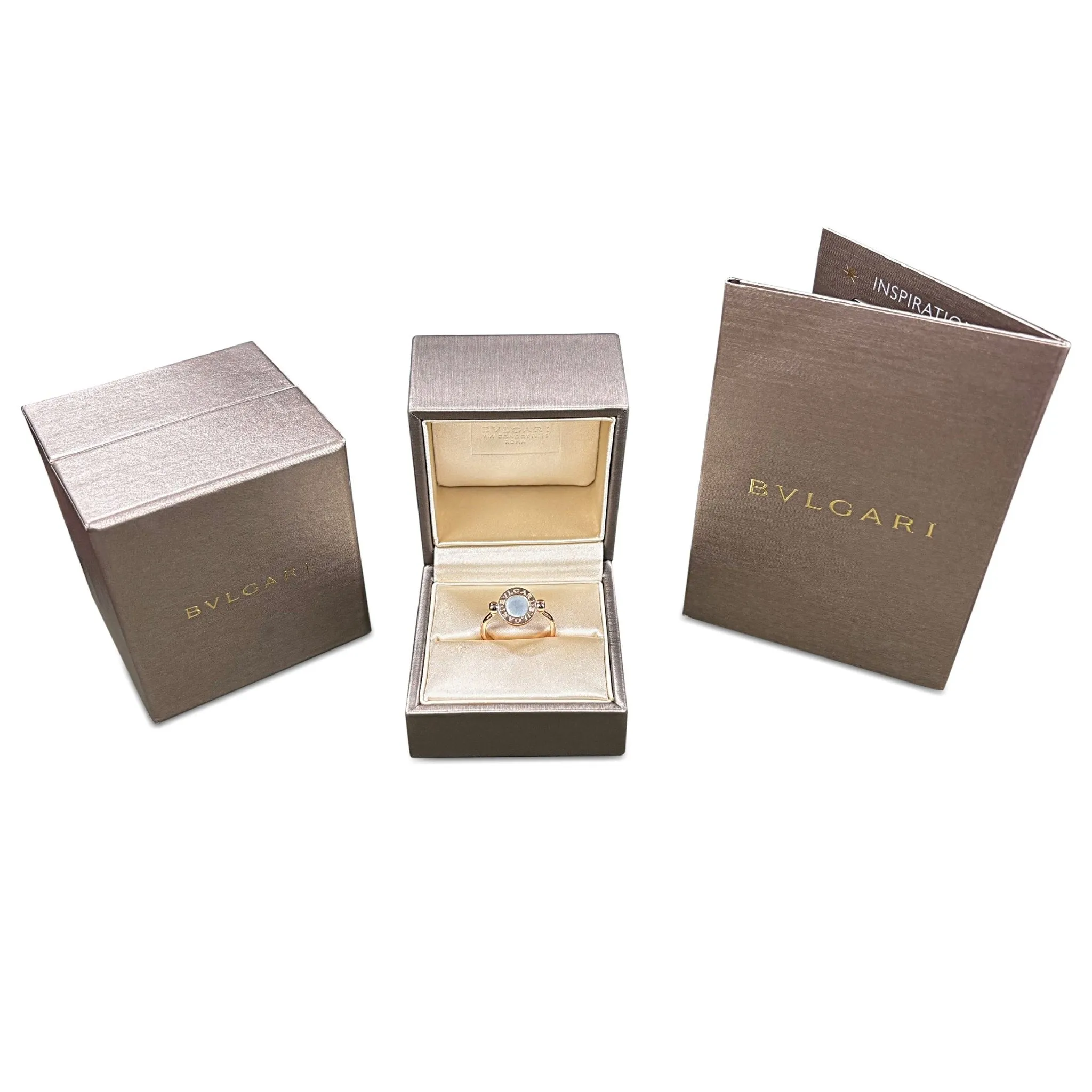 Bvlgari Bvlgari Onyx & Mother Of Pearl Flip Ring - 18ct Rose Rold
