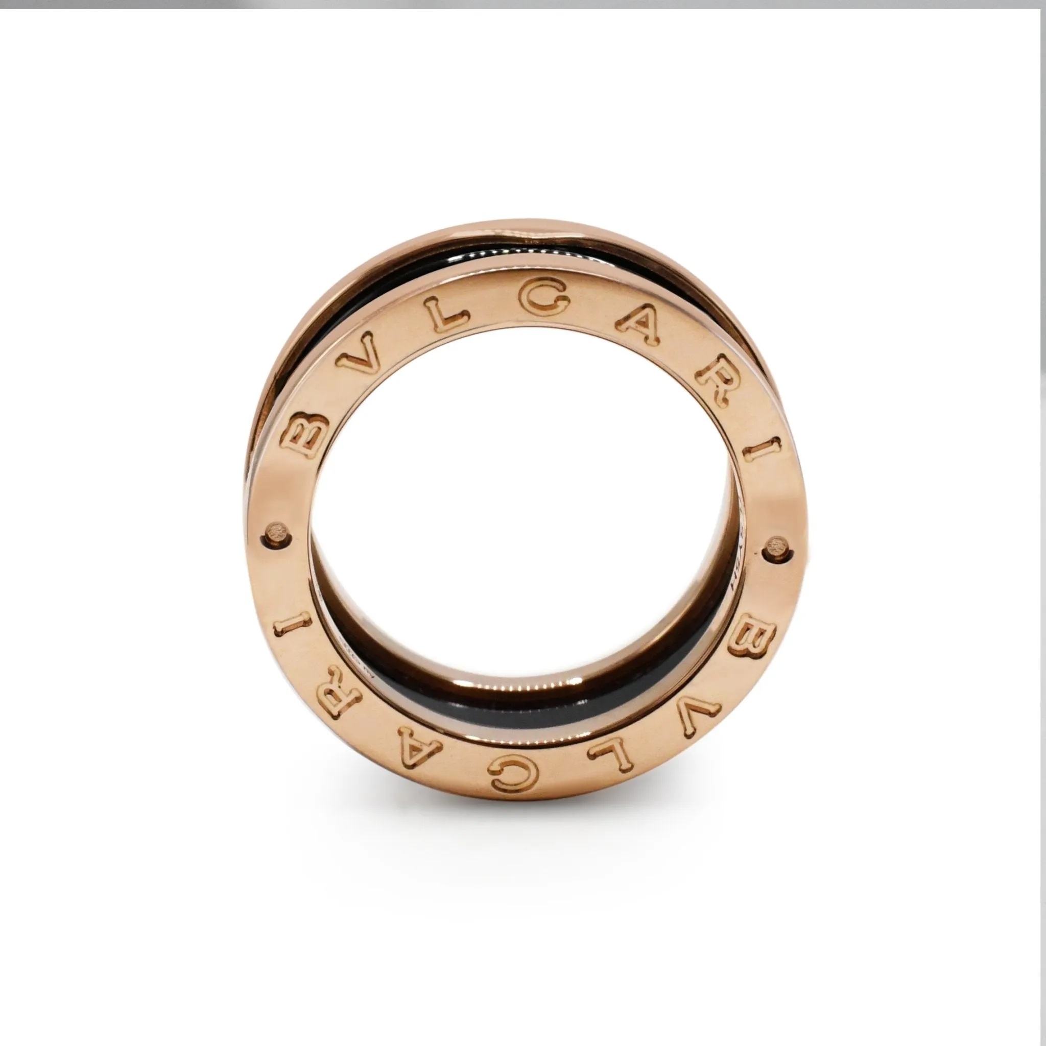 Bvlgari B.Zero1 Two Band Ring - 18ct Rose Gold & Black Ceramic
