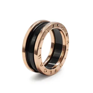 Bvlgari B.Zero1 Two Band Ring - 18ct Rose Gold & Black Ceramic