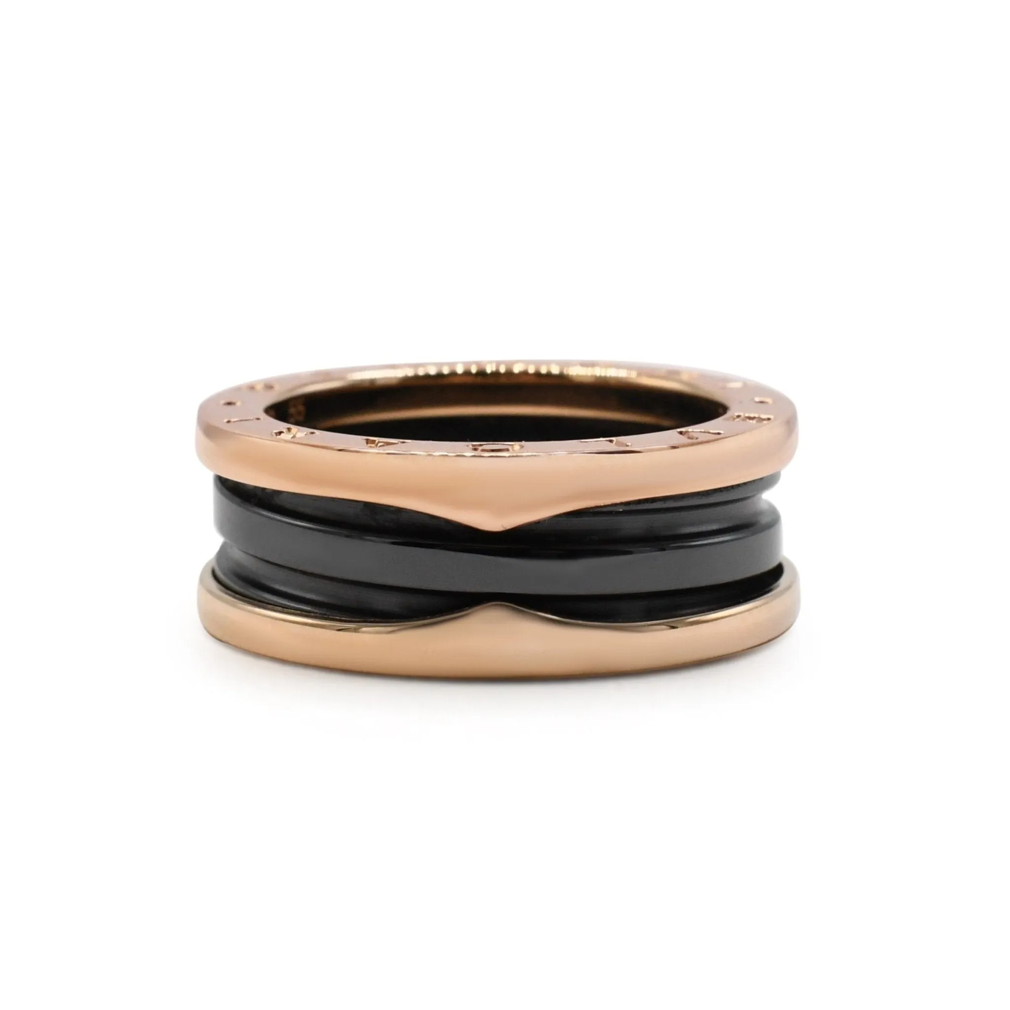 Bvlgari B.Zero1 Two Band Ring - 18ct Rose Gold & Black Ceramic