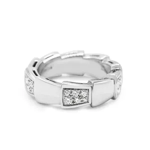 Bvlgari Serpenti Viper Diamond Set Ring Size 48 - 18ct White Gold