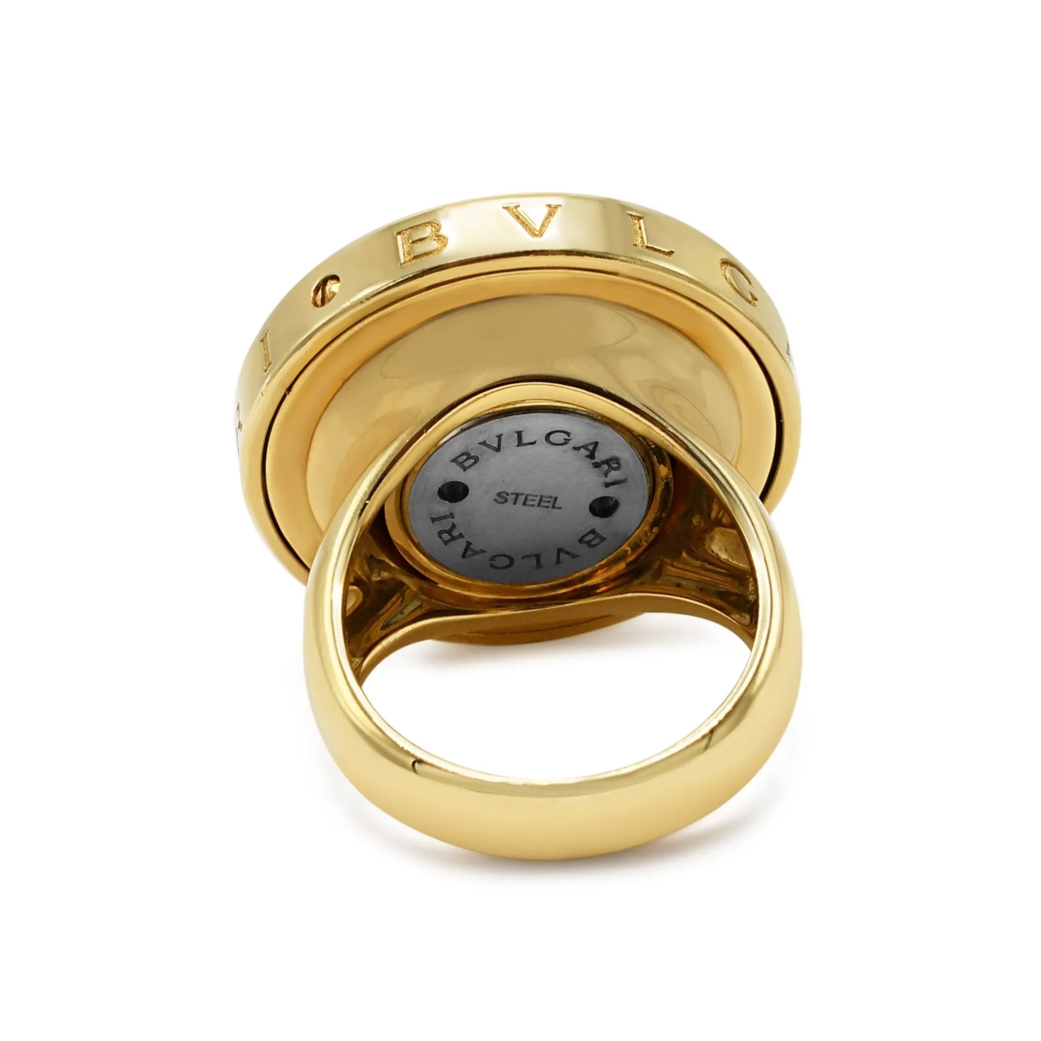 Bvlgari Spinning Optical Mother Of Pearl Set Ring