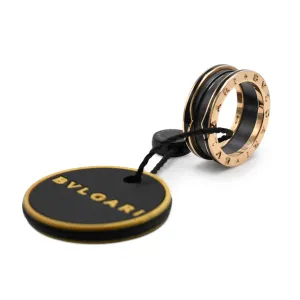 B.Zero1 Two-Band Ring Matte Black Ceramic & 18ct Rose Gold