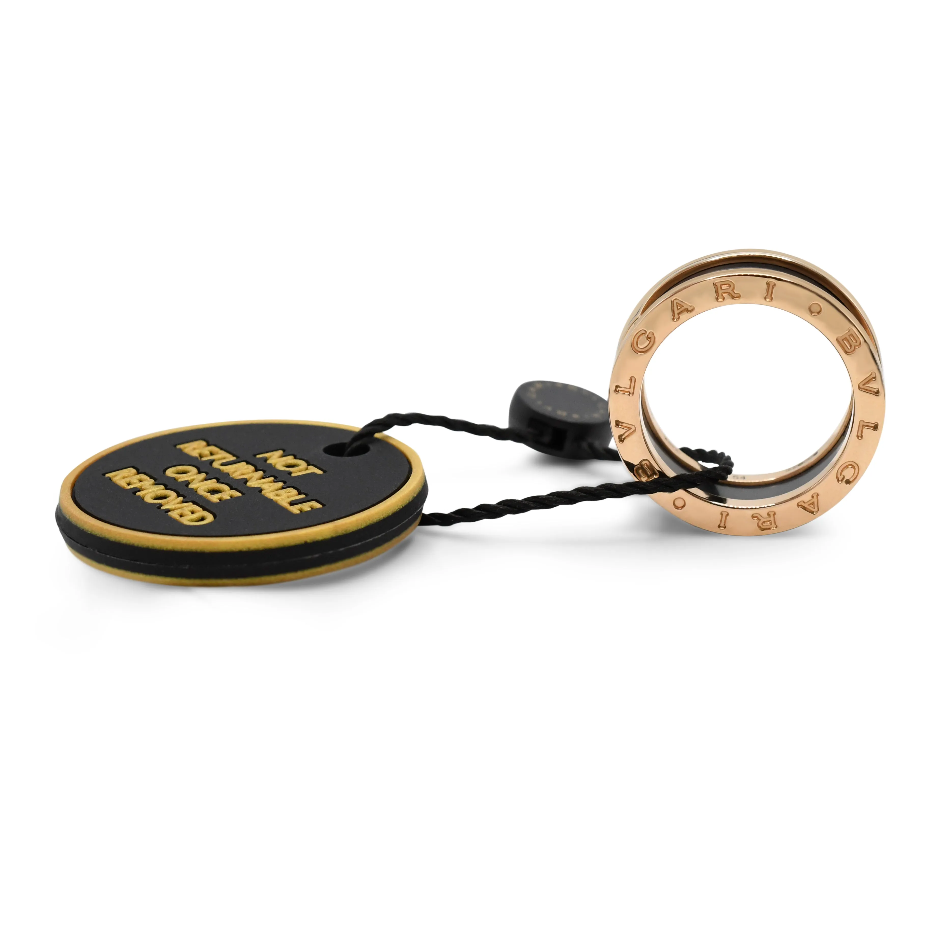 B.Zero1 Two-Band Ring Matte Black Ceramic & 18ct Rose Gold