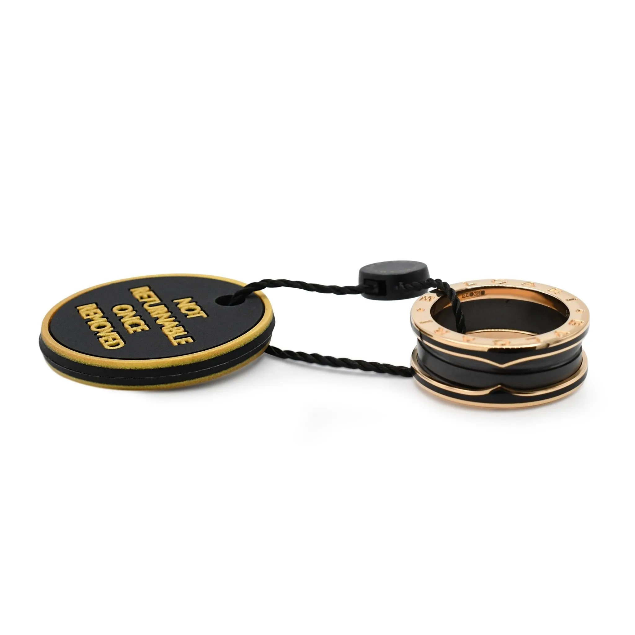 B.Zero1 Two-Band Ring Matte Black Ceramic & 18ct Rose Gold