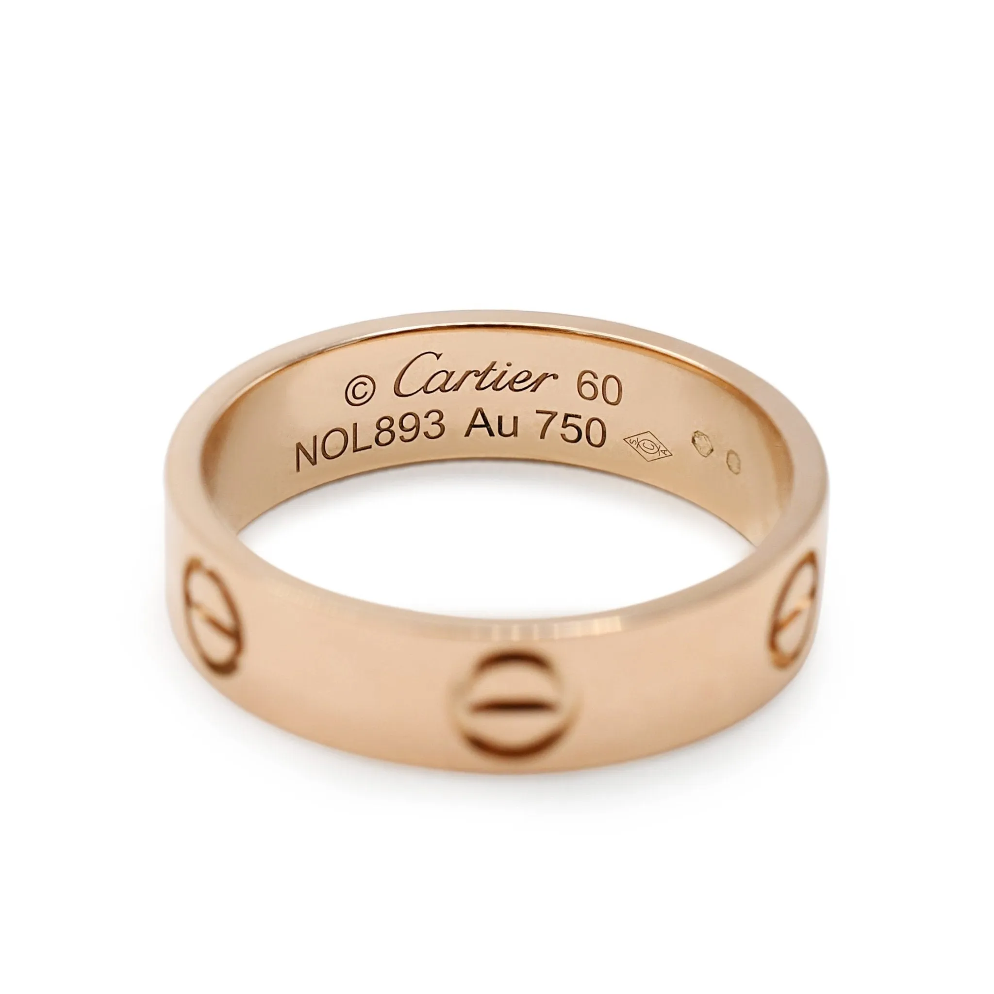 Cartier 5.5mm Love Ring Size 60 - 18ct Rose Gold