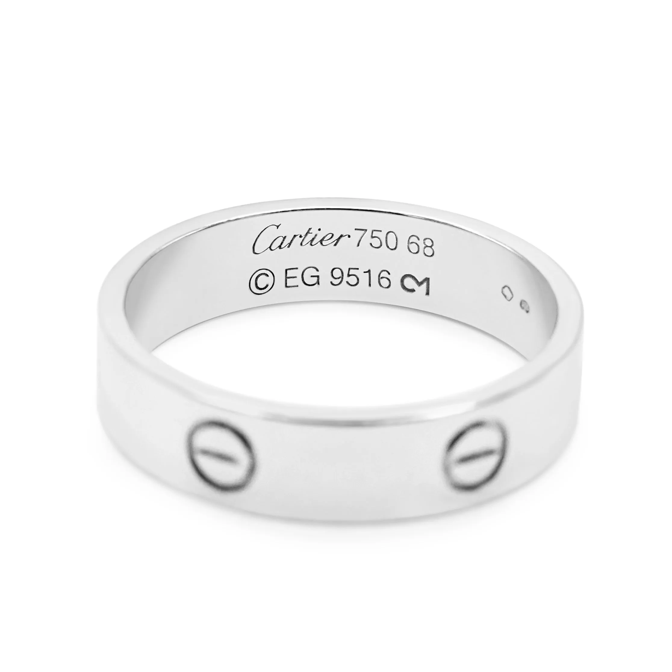 Cartier 5.5mm Love Ring Size 68 - 18ct White Gold