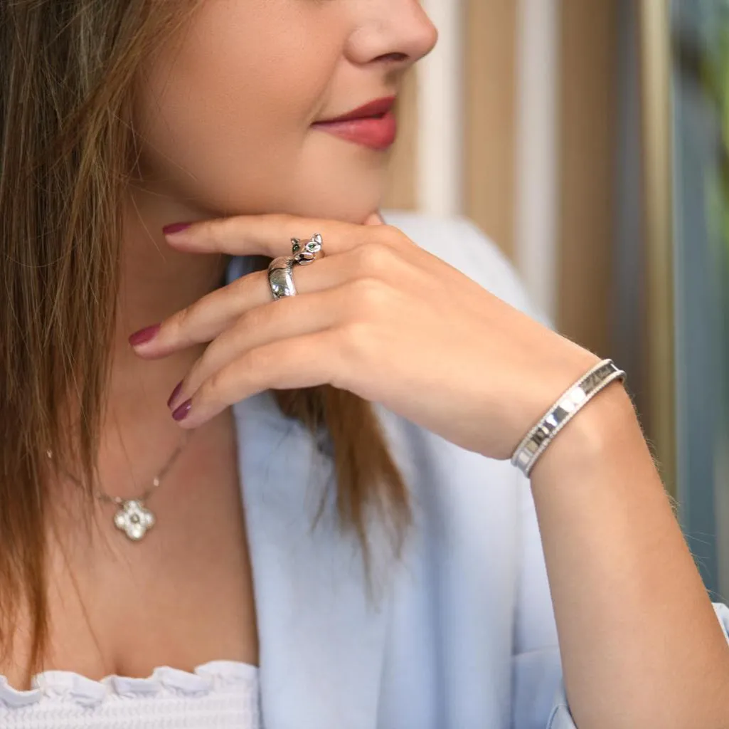 Cartier A Lakarda Panth??re 18K White Gold Tsavorite Onyx Ring Size 51