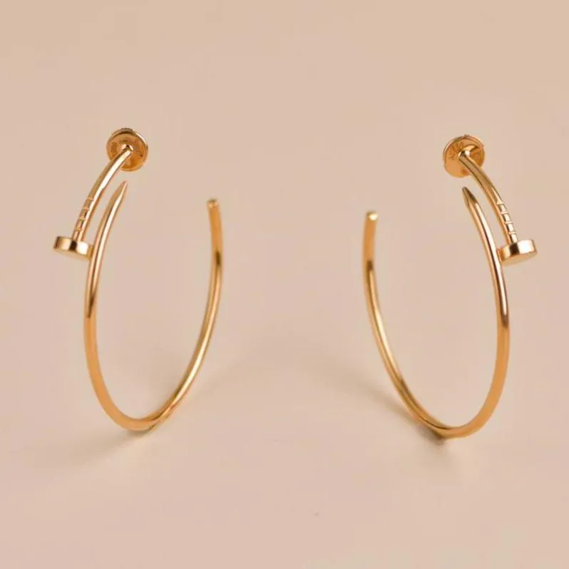 Cartier Juste un Clou 18K Rose Gold Hoop Large Model Earrings