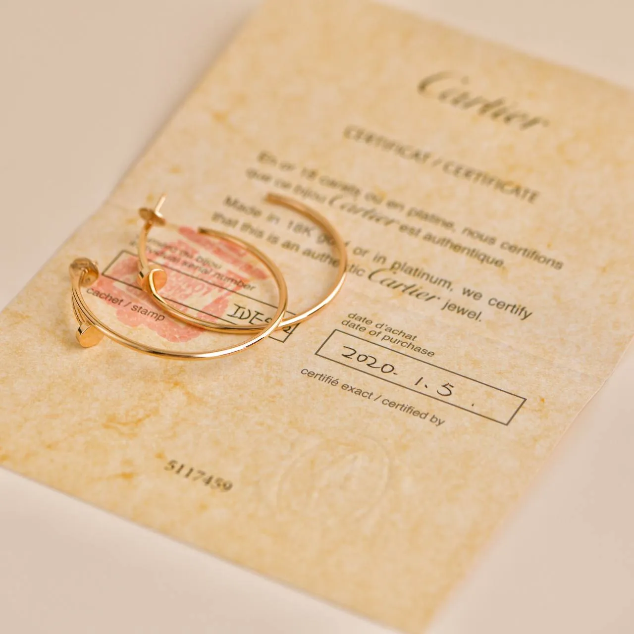 Cartier Juste un Clou 18K Rose Gold Hoop Large Model Earrings