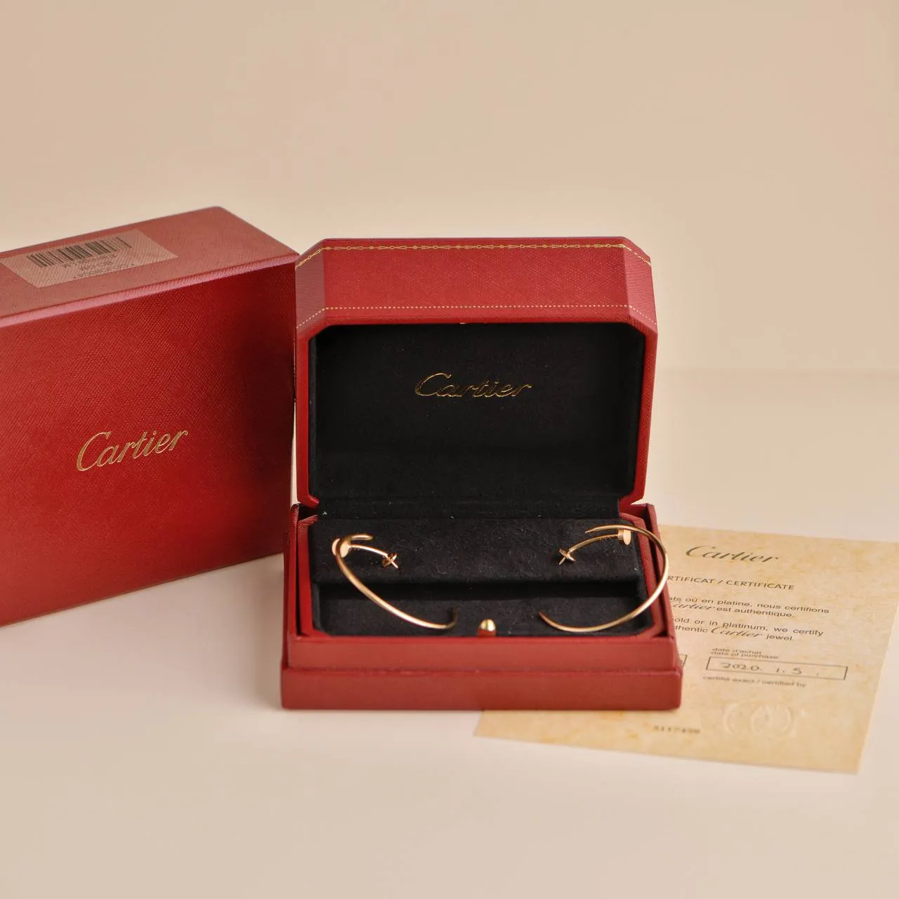 Cartier Juste un Clou 18K Rose Gold Hoop Large Model Earrings