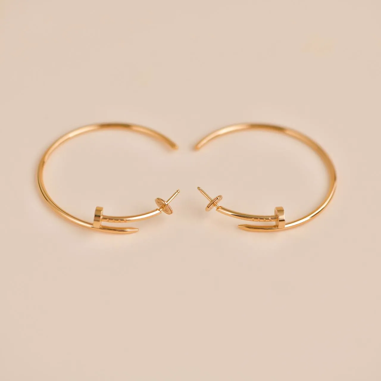Cartier Juste un Clou 18K Rose Gold Hoop Large Model Earrings