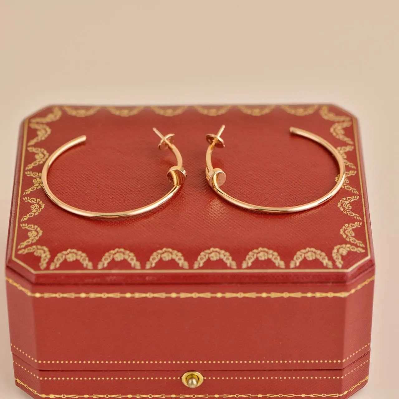 Cartier Juste un Clou 18K Rose Gold Hoop Large Model Earrings
