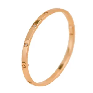 Cartier Love 10 Diamond 18K Rose Gold Small Model Bracelet Size 17