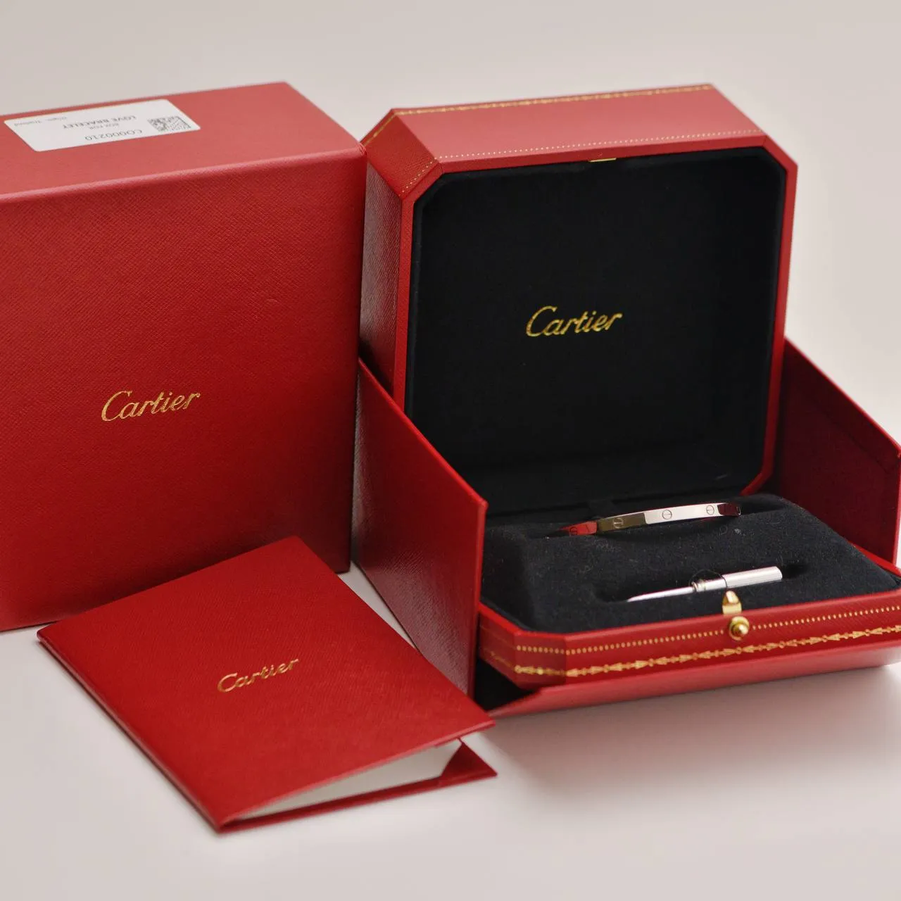 Cartier Love 18K White Gold Bracelet Small Model Size 16