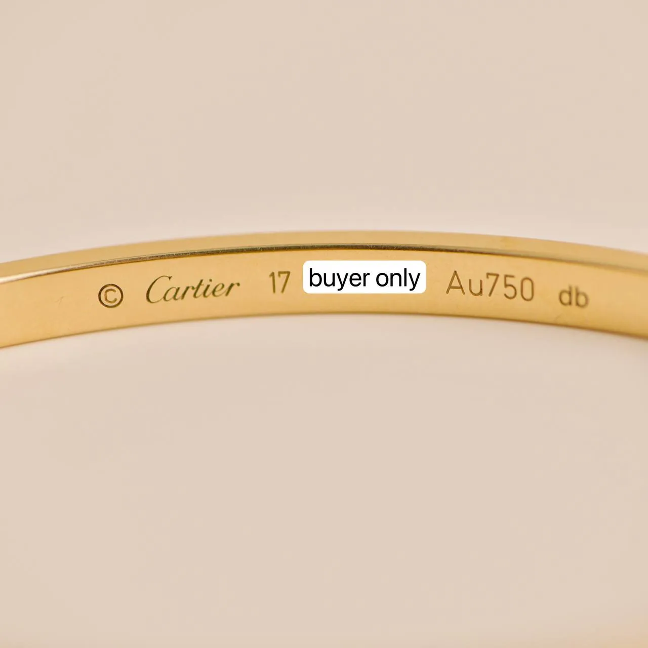 Cartier Love 18k Yellow Gold Small Model Bracelet Size 17