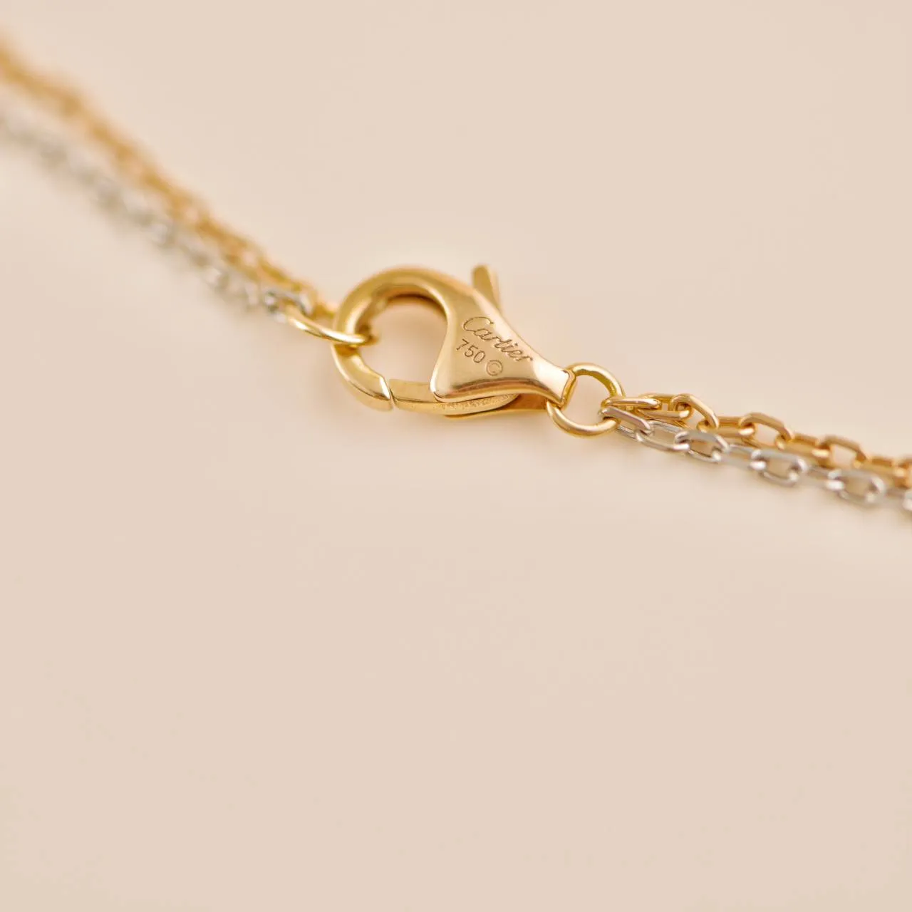 Cartier Love 6 Diamonds 18k White and Rose Gold Necklace