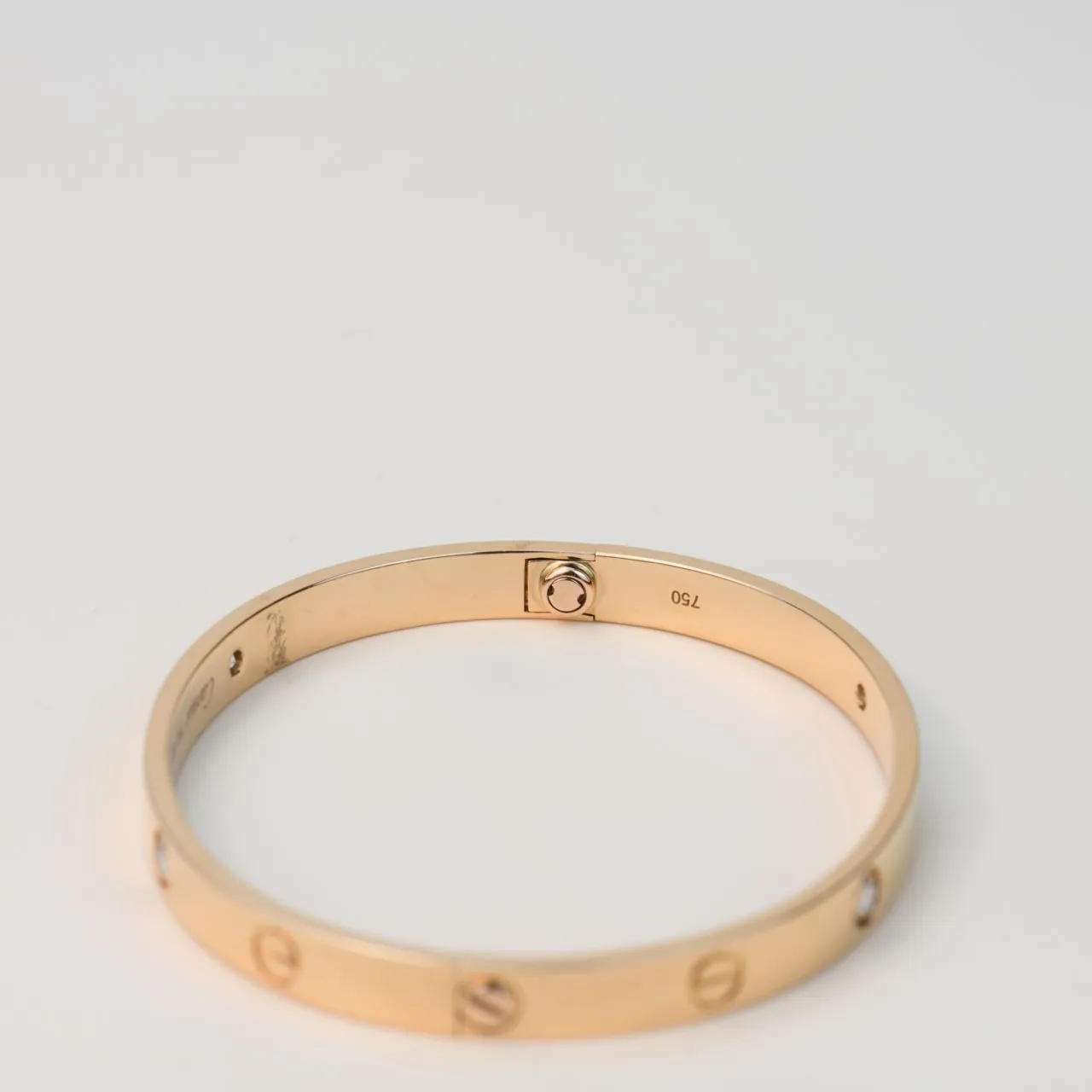 Cartier Love Bracelet 4 Diamonds Rose Gold Size 19