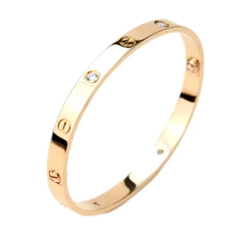 Cartier Love Bracelet 4 Diamonds Rose Gold Size 19