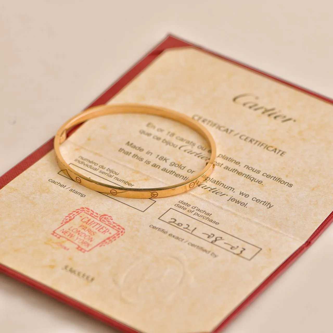 Cartier Love Rose Gold Small Model Bracelet Size 19