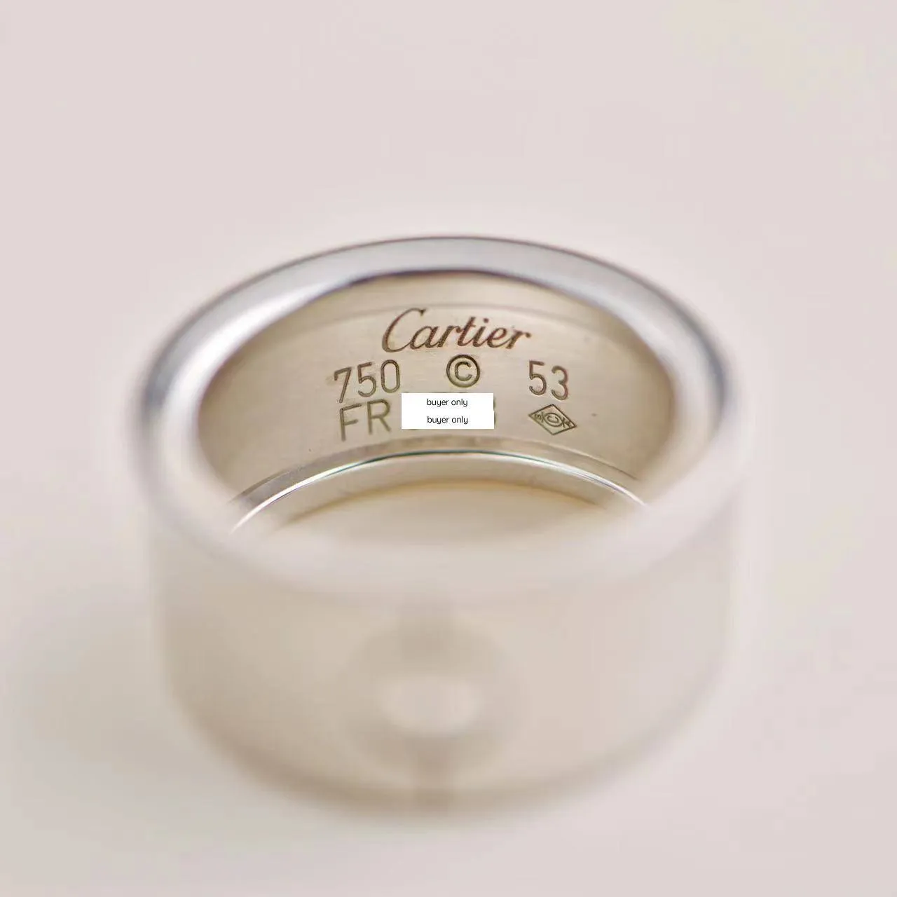 Cartier Love Wide White Gold Ring Size 53