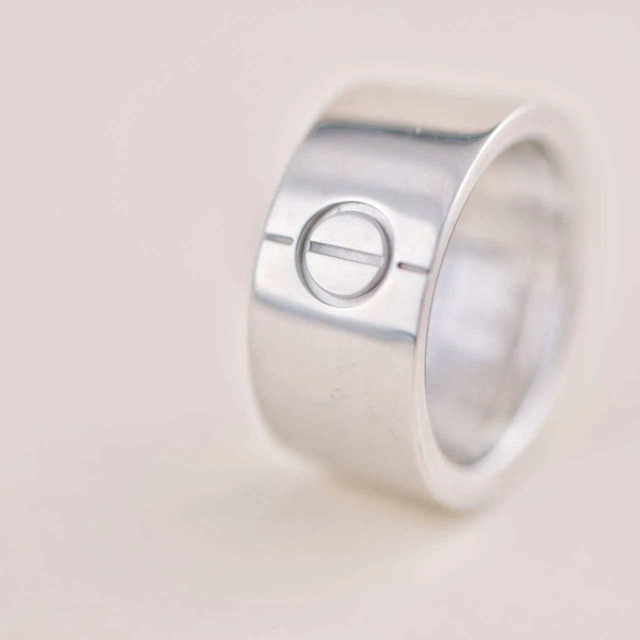 Cartier Love Wide White Gold Ring Size 53