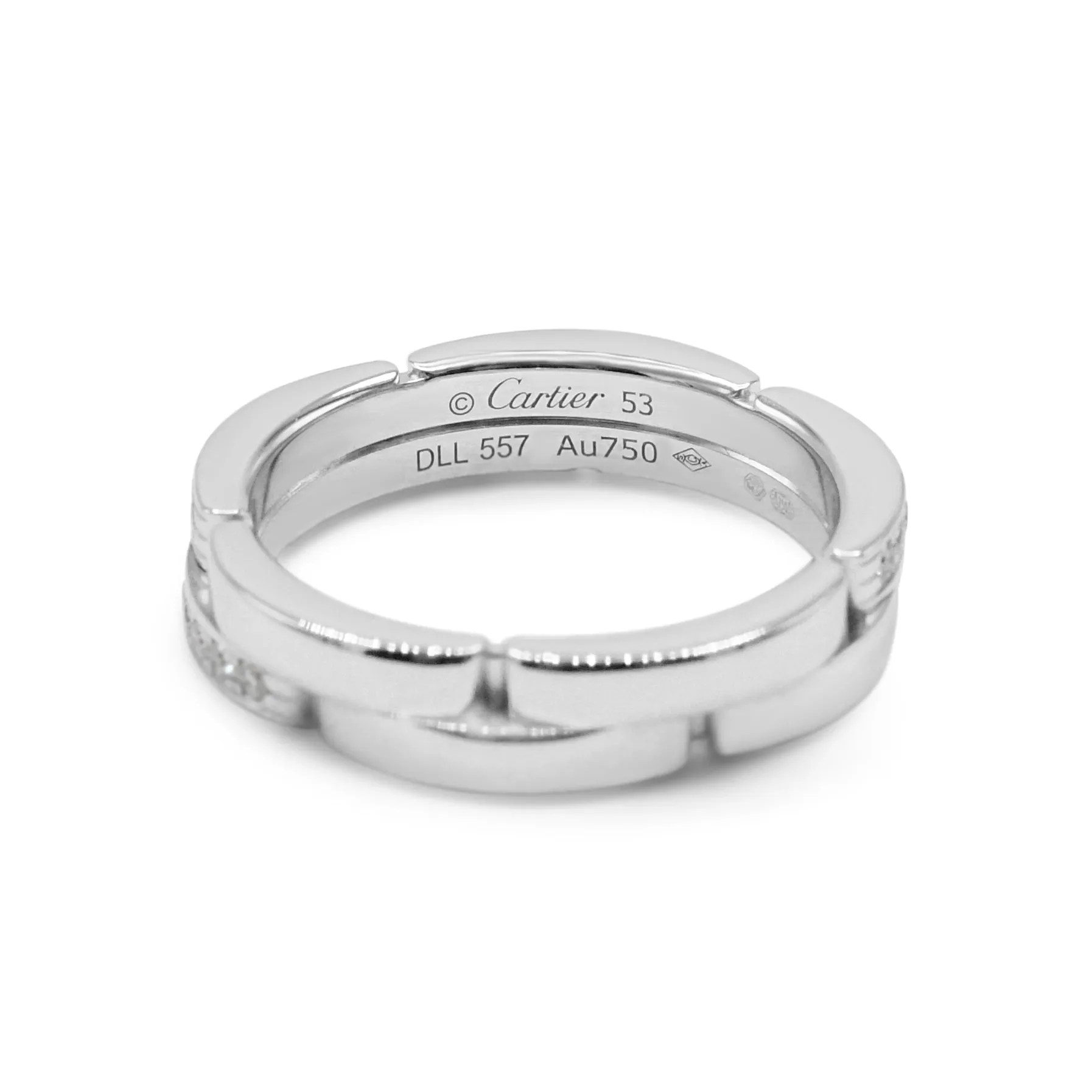 Cartier Maillon Panth??re Diamond Ring Size 53 - 18ct White Gold