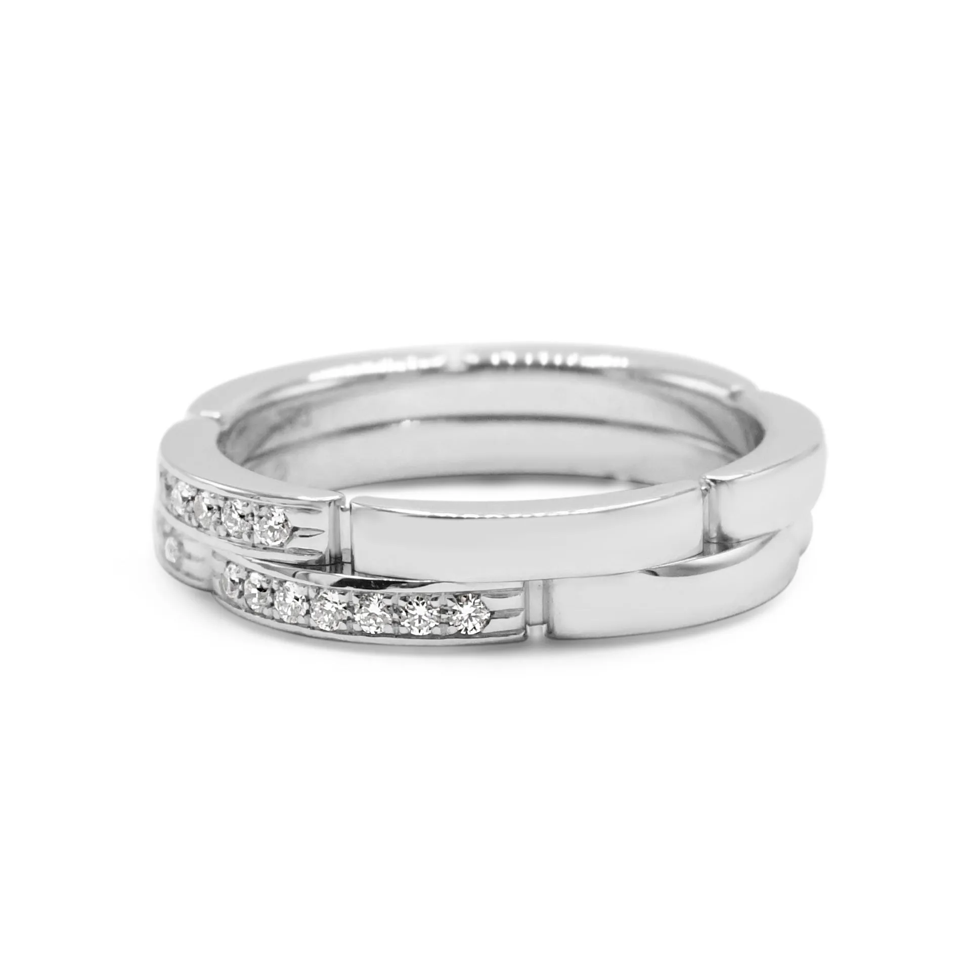 Cartier Maillon Panth??re Diamond Ring Size 53 - 18ct White Gold