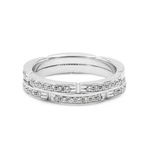 Cartier Maillon Panth??re Diamond Ring Size 53 - 18ct White Gold