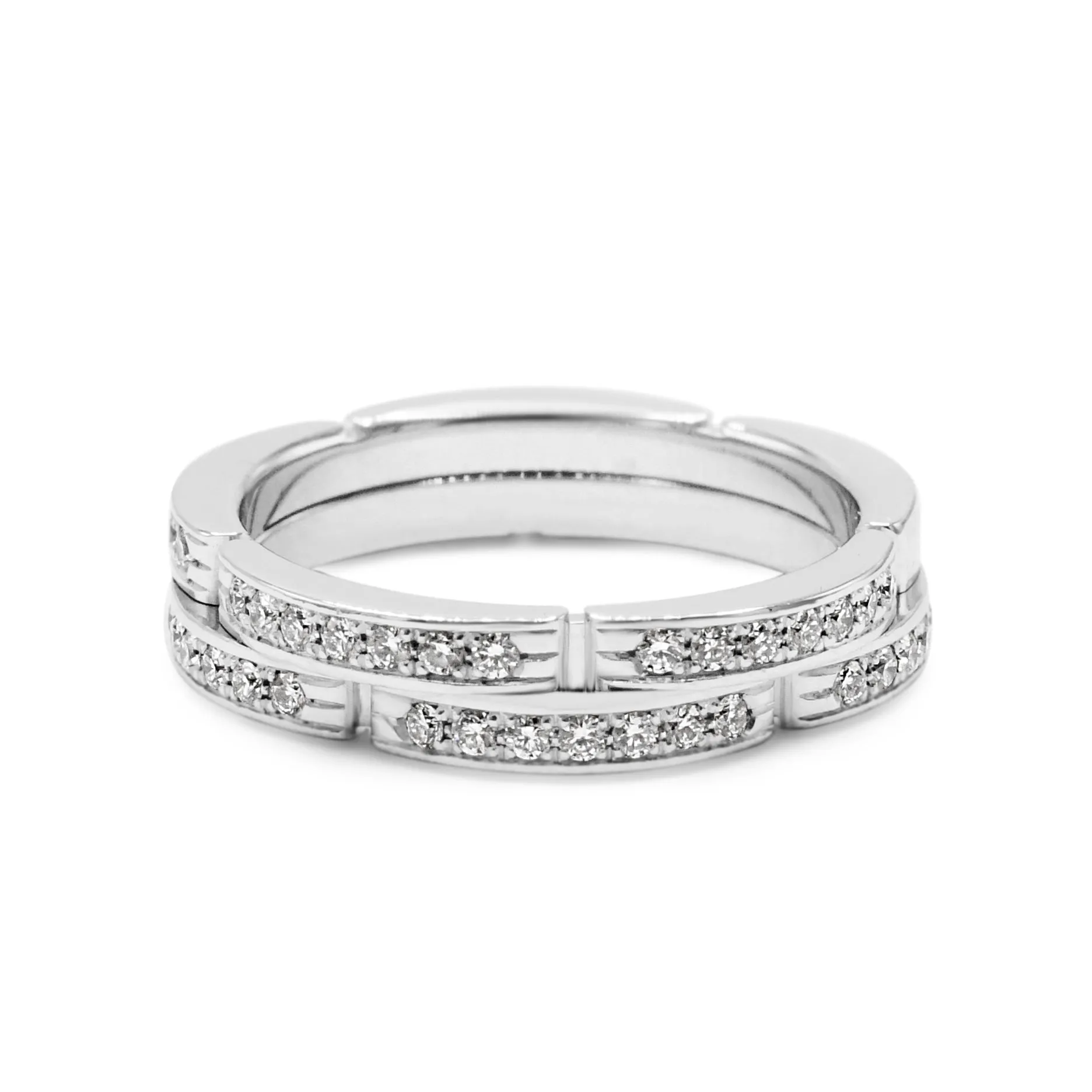 Cartier Maillon Panth??re Diamond Ring Size 53 - 18ct White Gold