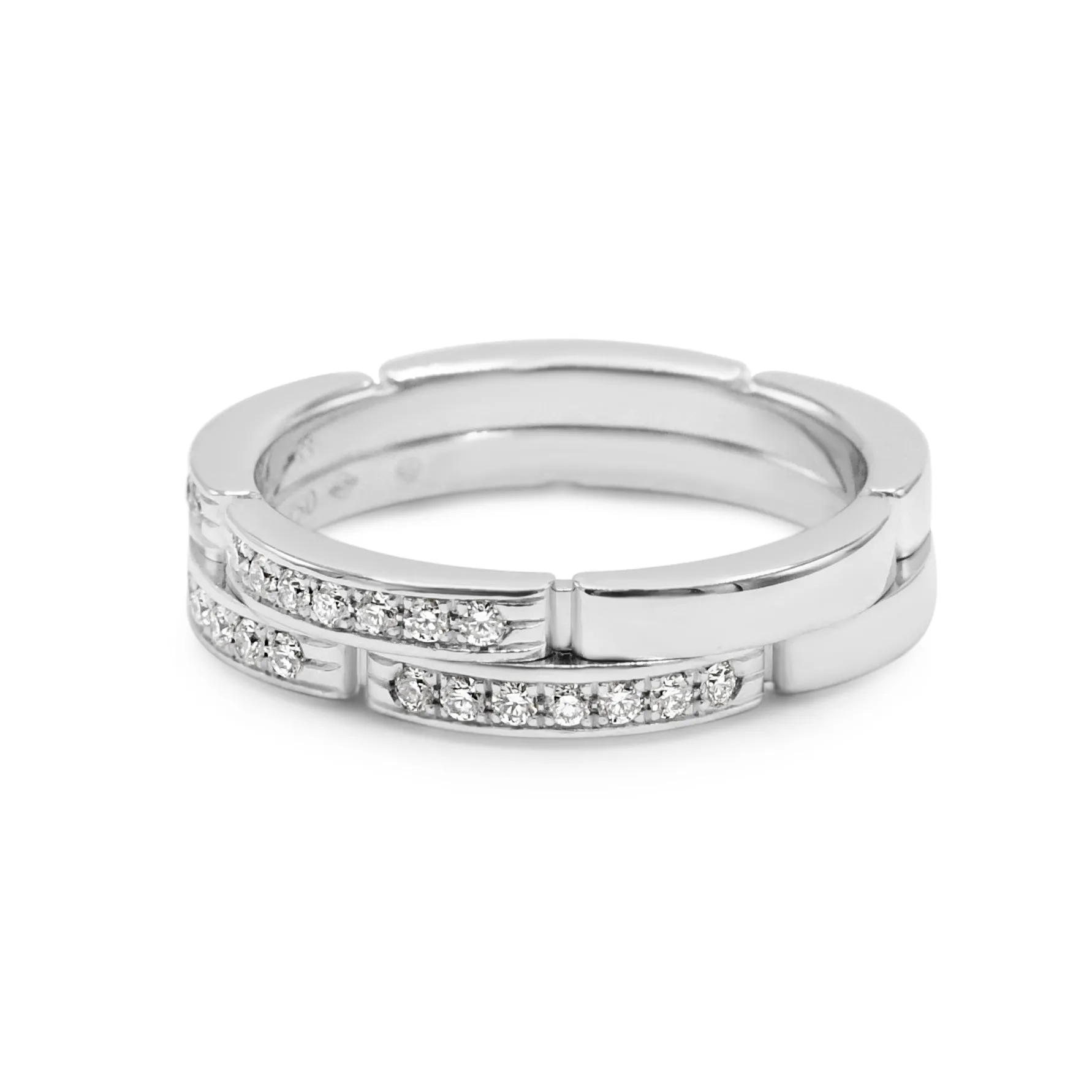 Cartier Maillon Panth??re Diamond Ring Size 53 - 18ct White Gold