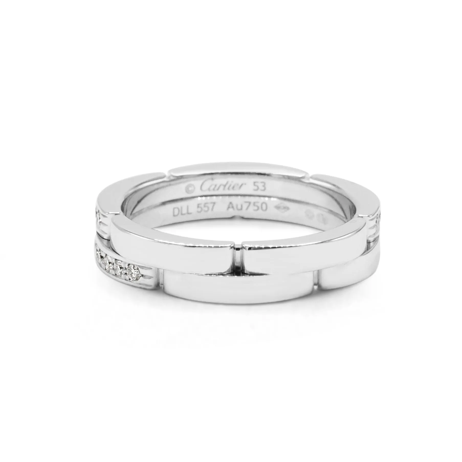 Cartier Maillon Panth??re Diamond Ring Size 53 - 18ct White Gold