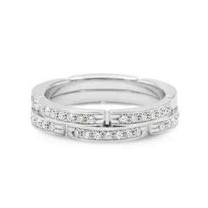 Cartier Maillon Panth??re Diamond Ring Size 53 - 18ct White Gold