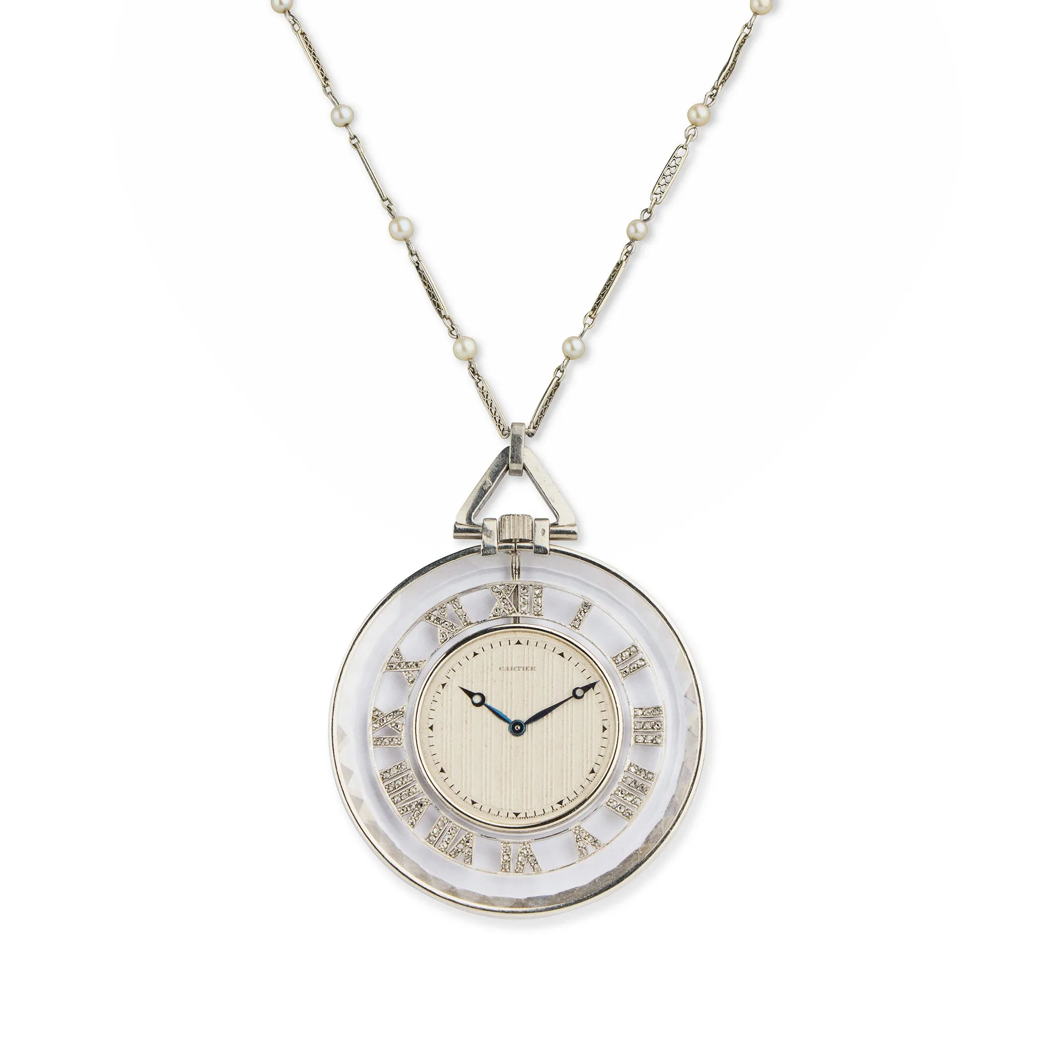 Cartier Paris Art Deco Rock Crystal Skeleton Watch