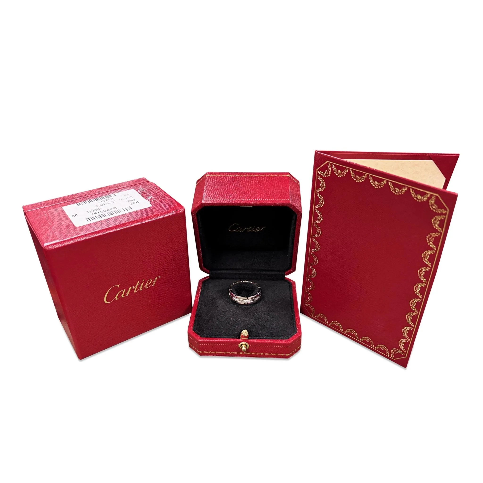 Cartier Tank Fran?aise Diamond Ring Size 57 - 18ct White Gold