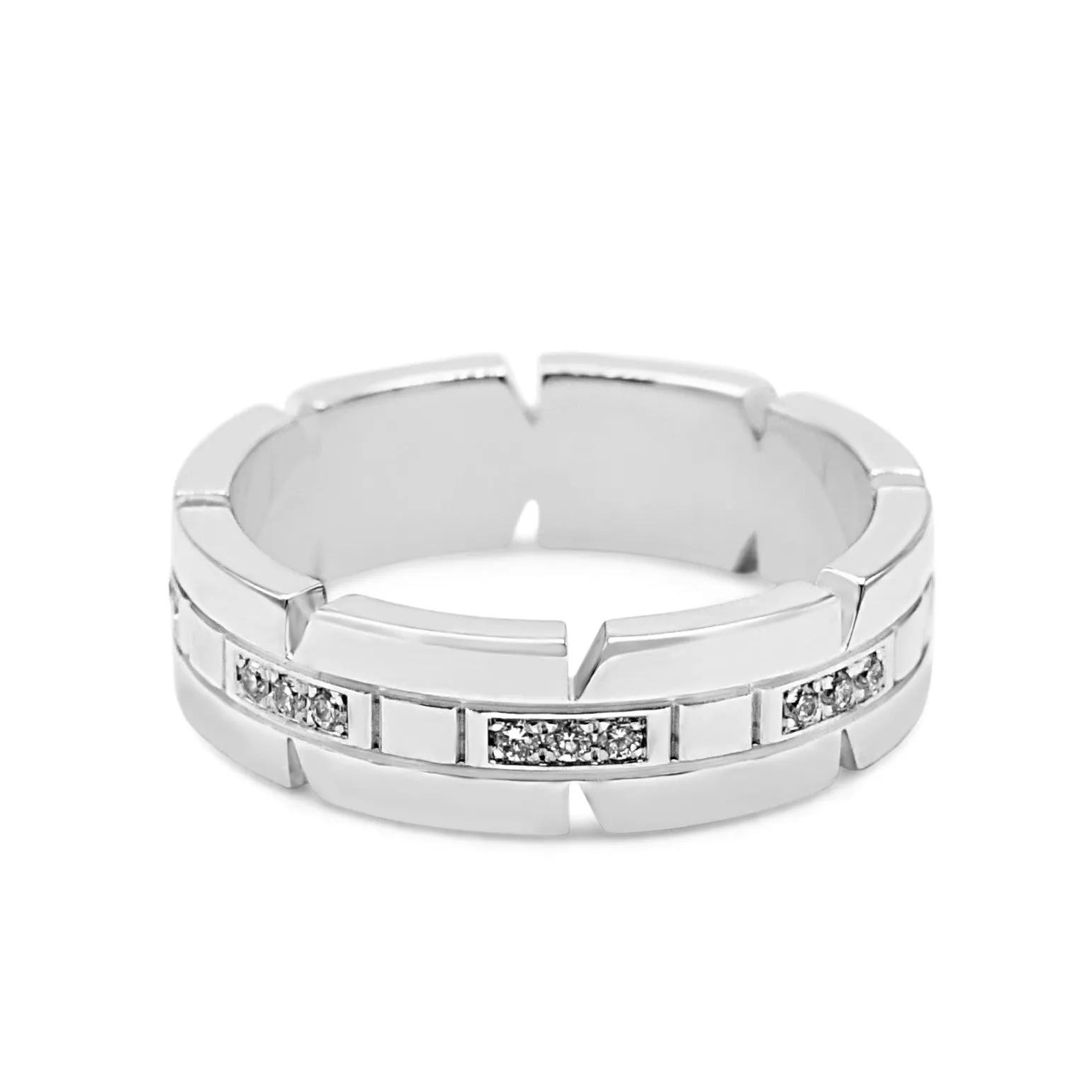 Cartier Tank Fran?aise Diamond Ring Size 57 - 18ct White Gold