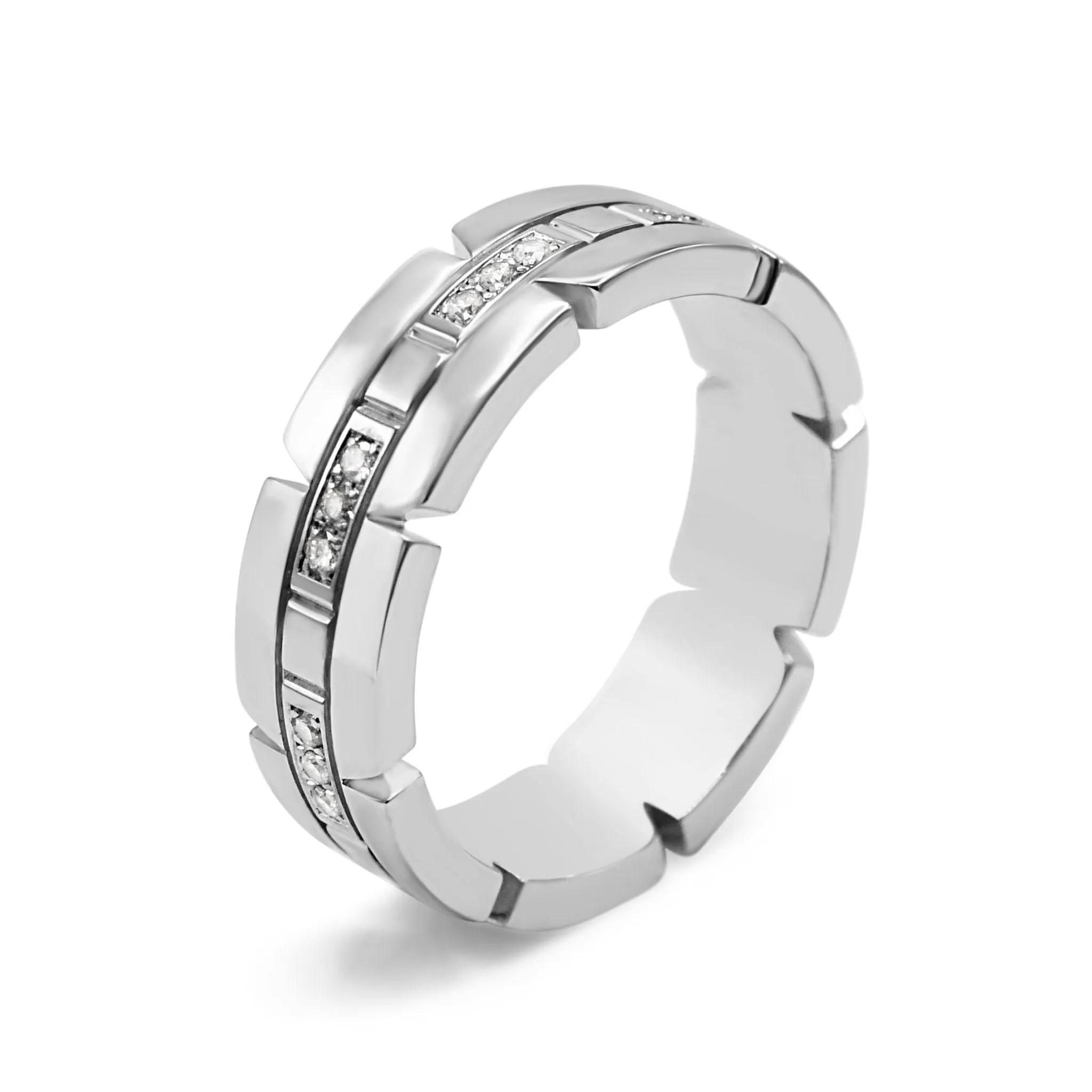 Cartier Tank Fran?aise Diamond Ring Size 57 - 18ct White Gold
