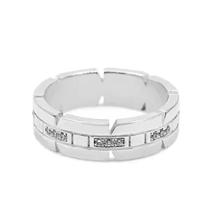 Cartier Tank Fran?aise Diamond Ring Size 57 - 18ct White Gold