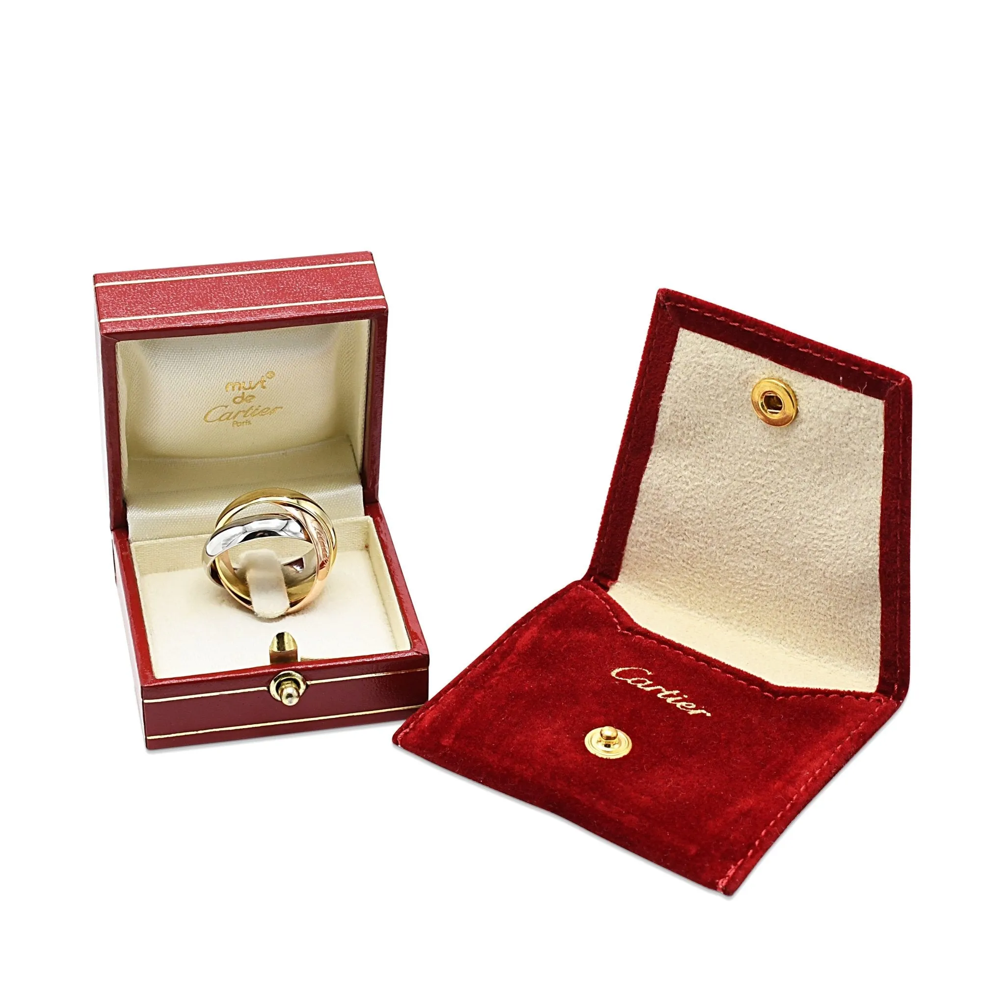 Cartier Trinity Ring, Large Model Size 56 - 18ct Three Colour Gold
