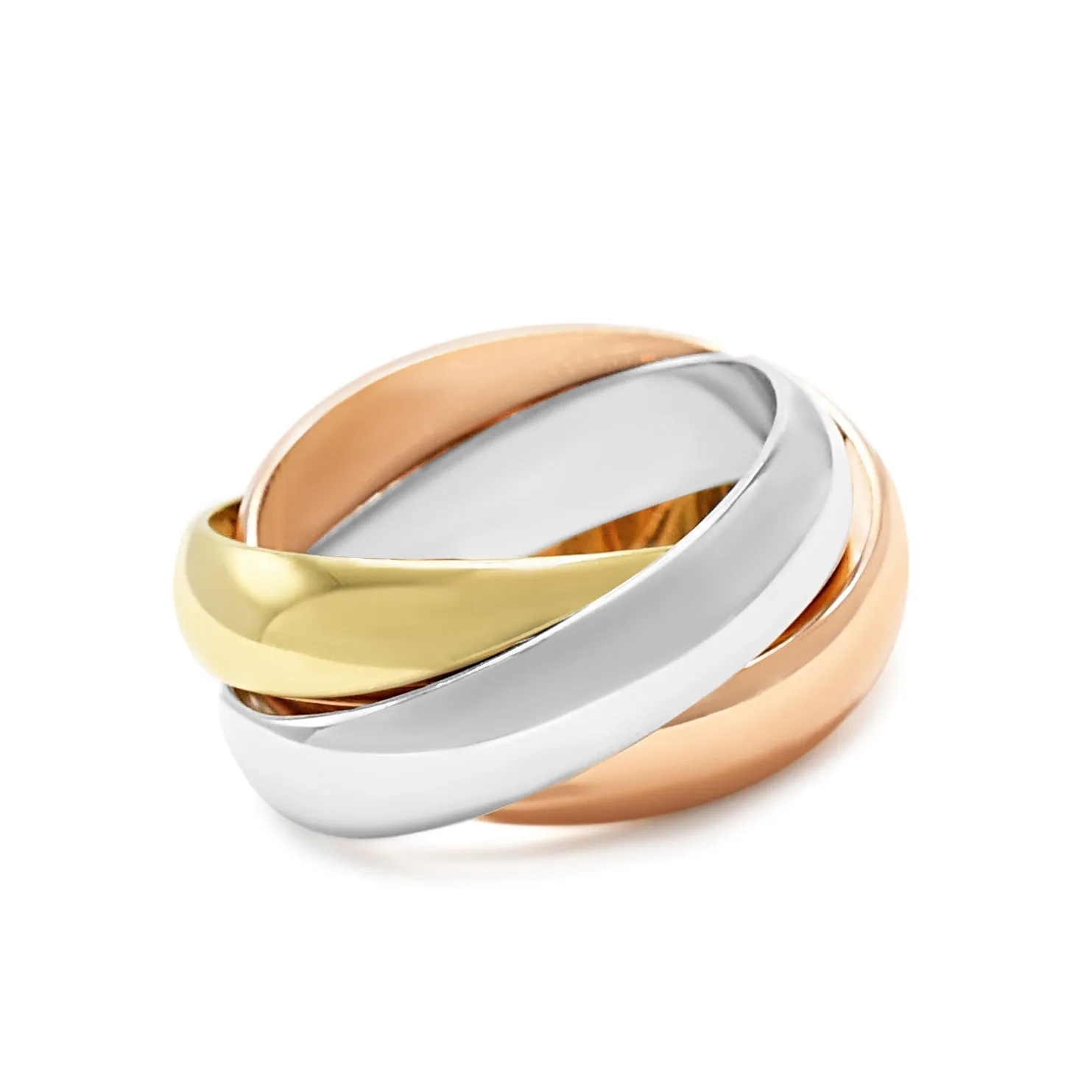 Cartier Trinity Ring, Large Model Size 56 - 18ct Three Colour Gold