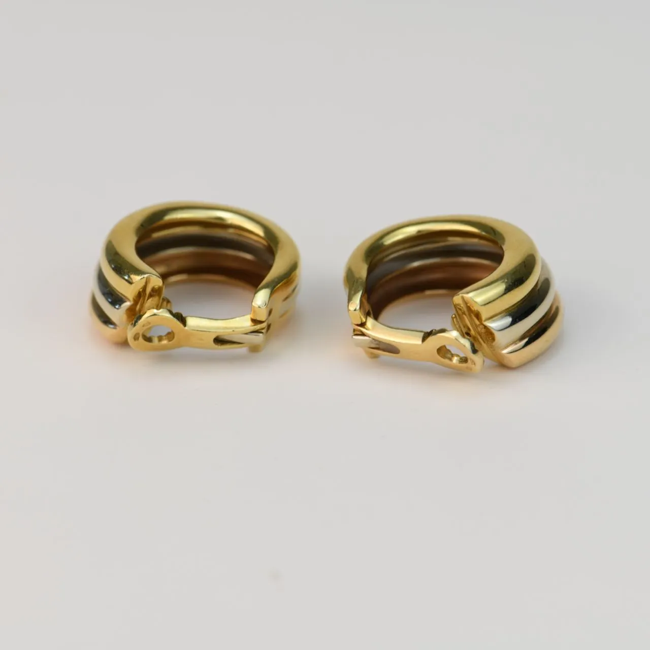Cartier Vintage Trinity 18K Yellow White & Rose Gold Earring