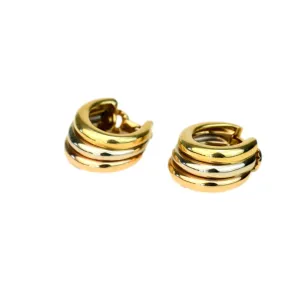 Cartier Vintage Trinity 18K Yellow White & Rose Gold Earring