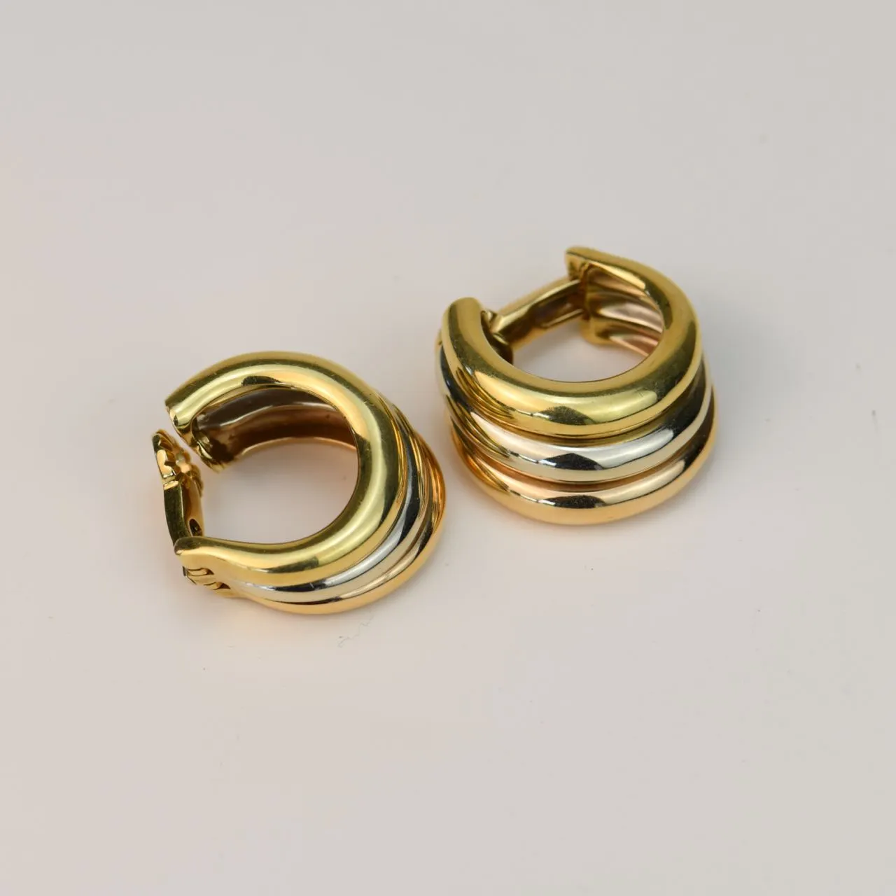 Cartier Vintage Trinity 18K Yellow White & Rose Gold Earring