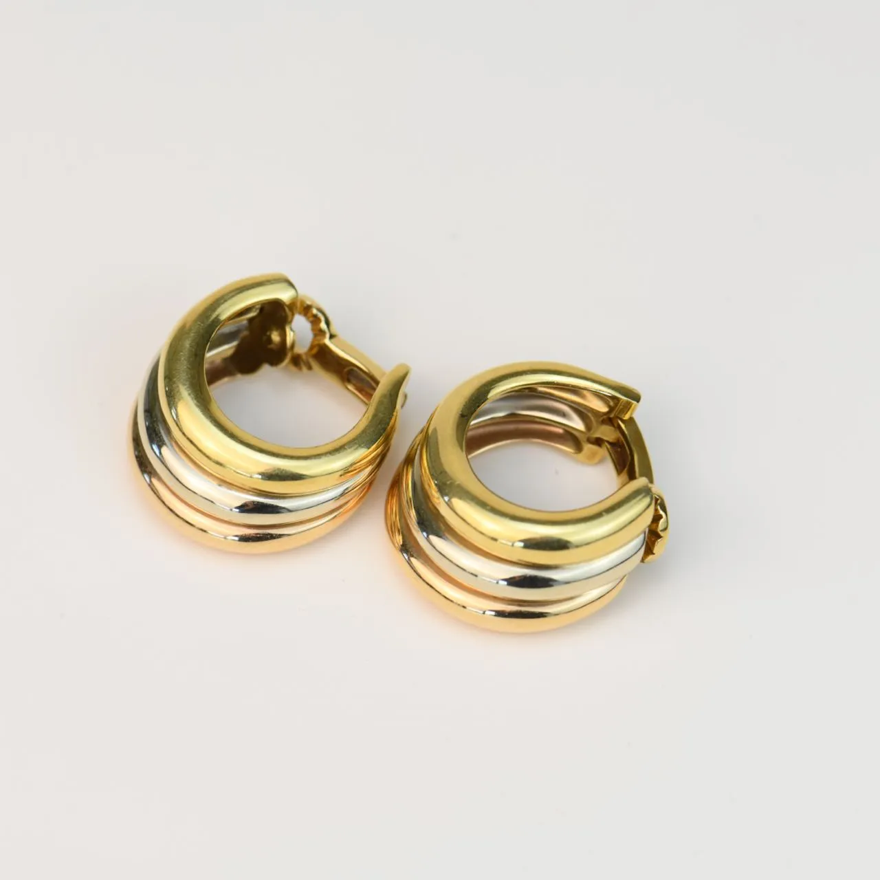 Cartier Vintage Trinity 18K Yellow White & Rose Gold Earring