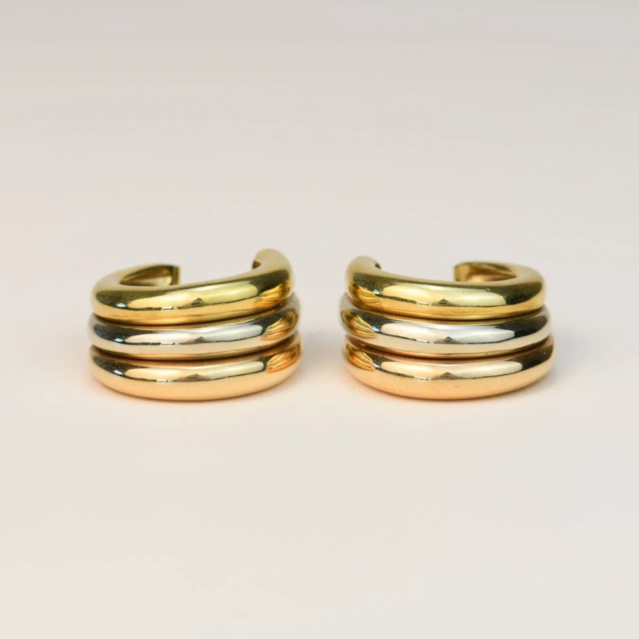Cartier Vintage Trinity 18K Yellow White & Rose Gold Earring