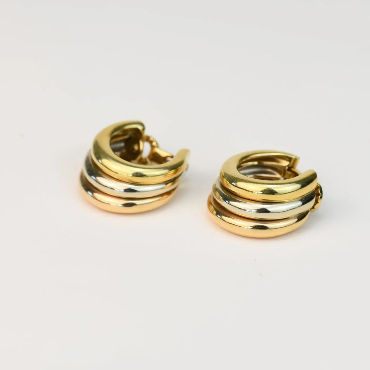 Cartier Vintage Trinity 18K Yellow White & Rose Gold Earring